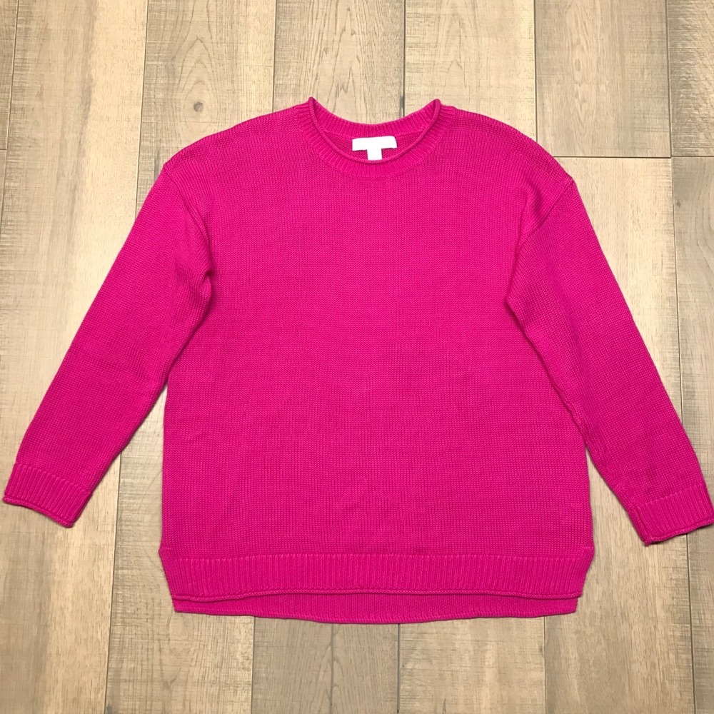 Lilly Pulitzer Sweater Womens Size XL Pink Bayport Cotton Crew Neck‎ Lightweight